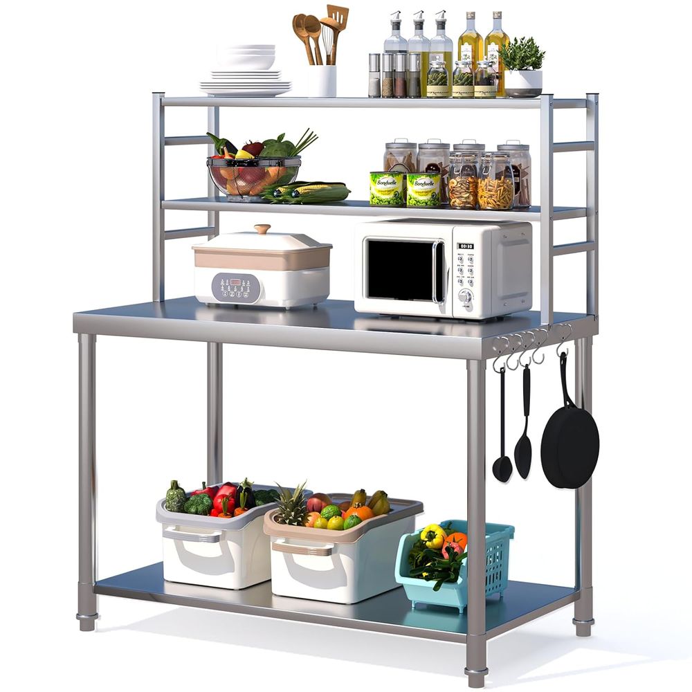 Commercial Kitchen Table - 48x24 Stainless Steel Prep Table with