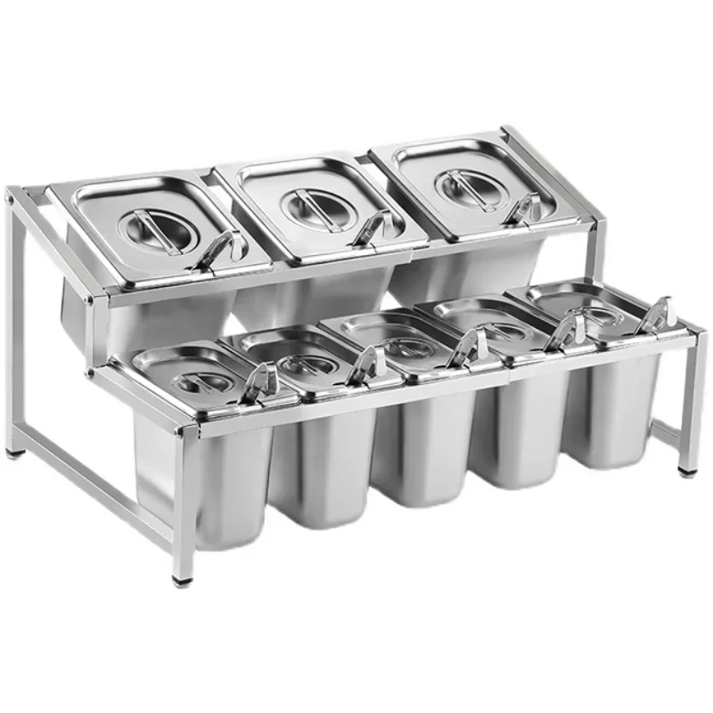Commercial Kitchen Services - Stainless Steel Self-Service Seasoning Counter for