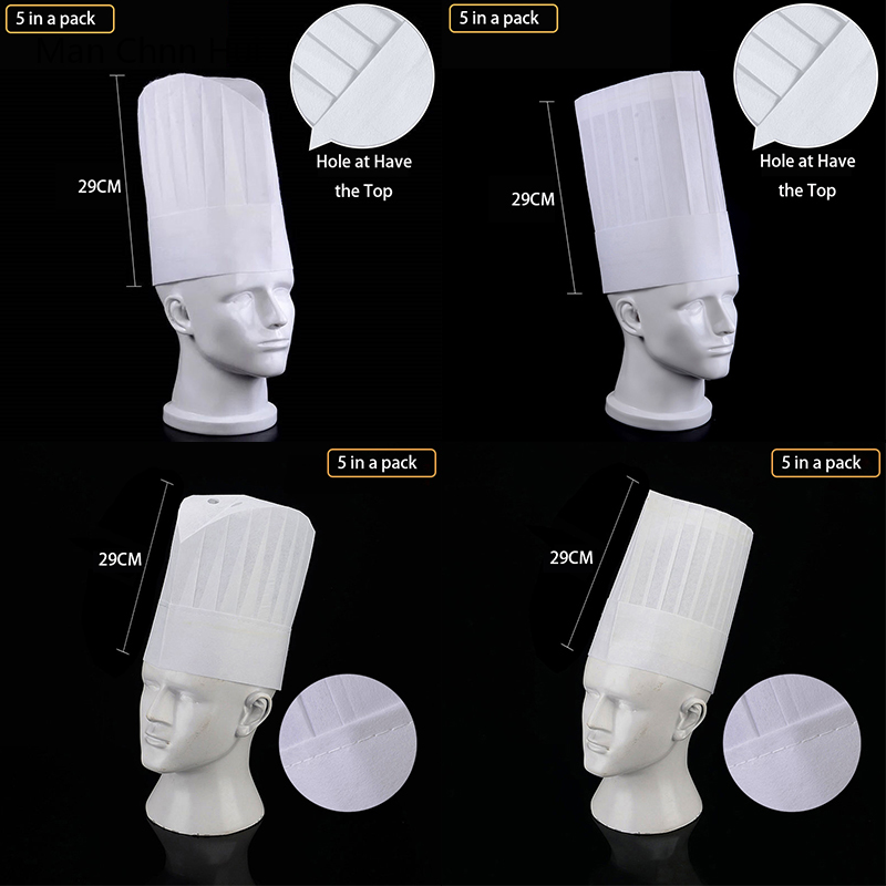 Commercial Kitchen Services - 5/10 PCS Restaurant Kitchen Hat Sushi