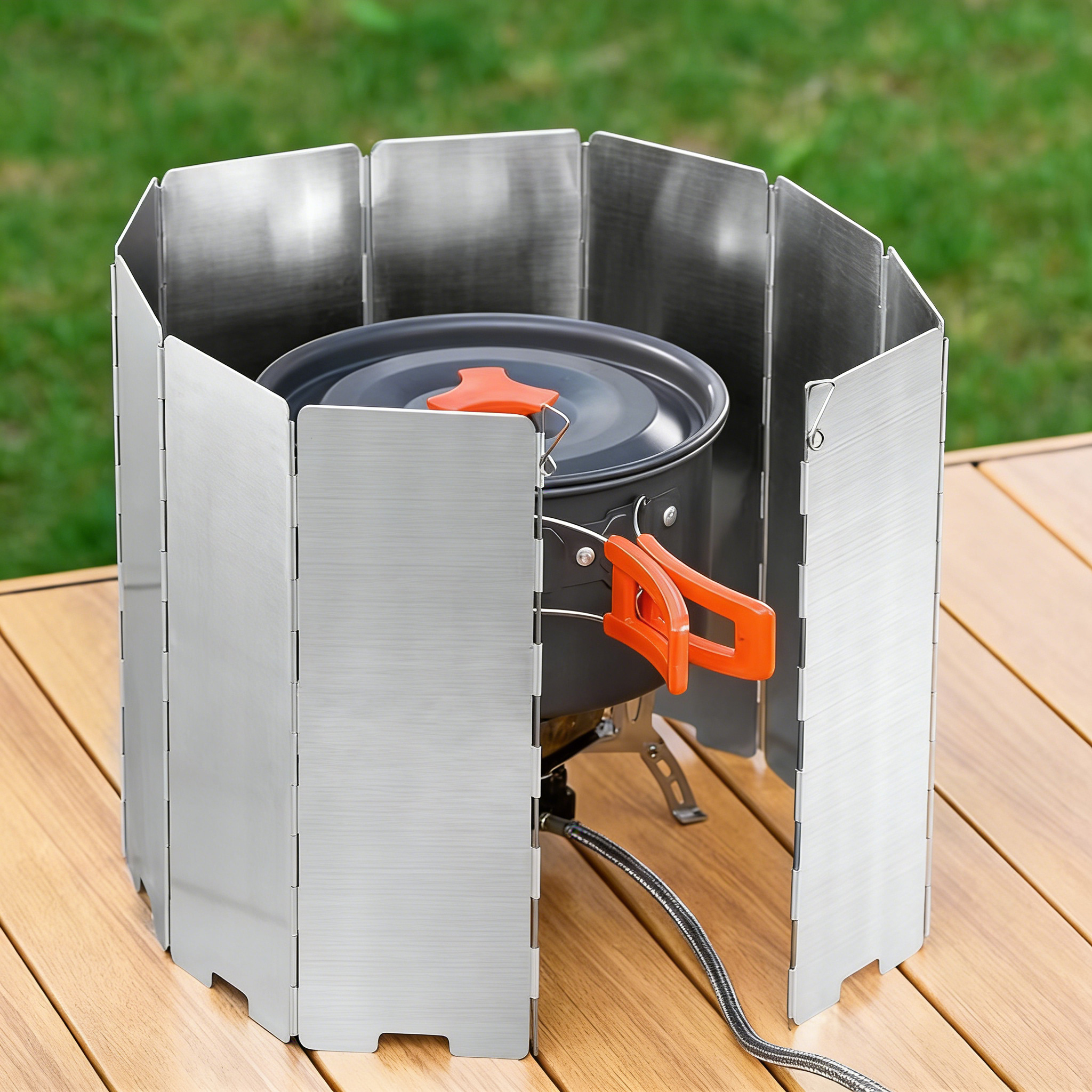 Commercial Kitchen Gas Stove - 8 Plates Aluminum Windscreen Stove Windshield