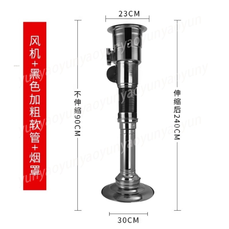 Commercial Kitchen Ventilation System - Telescopic Extractor Hood, Retractable Exhaust Duct