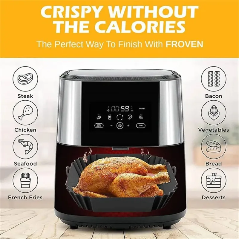 1pc silicone air fryer pot tra - Commercial Kitchen Pots And Pans 评论和价格