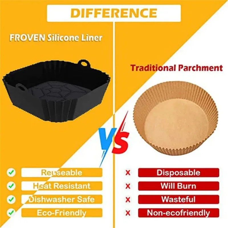 1pc silicone air fryer pot tra - Commercial Kitchen Pots And Pans 评论和价格