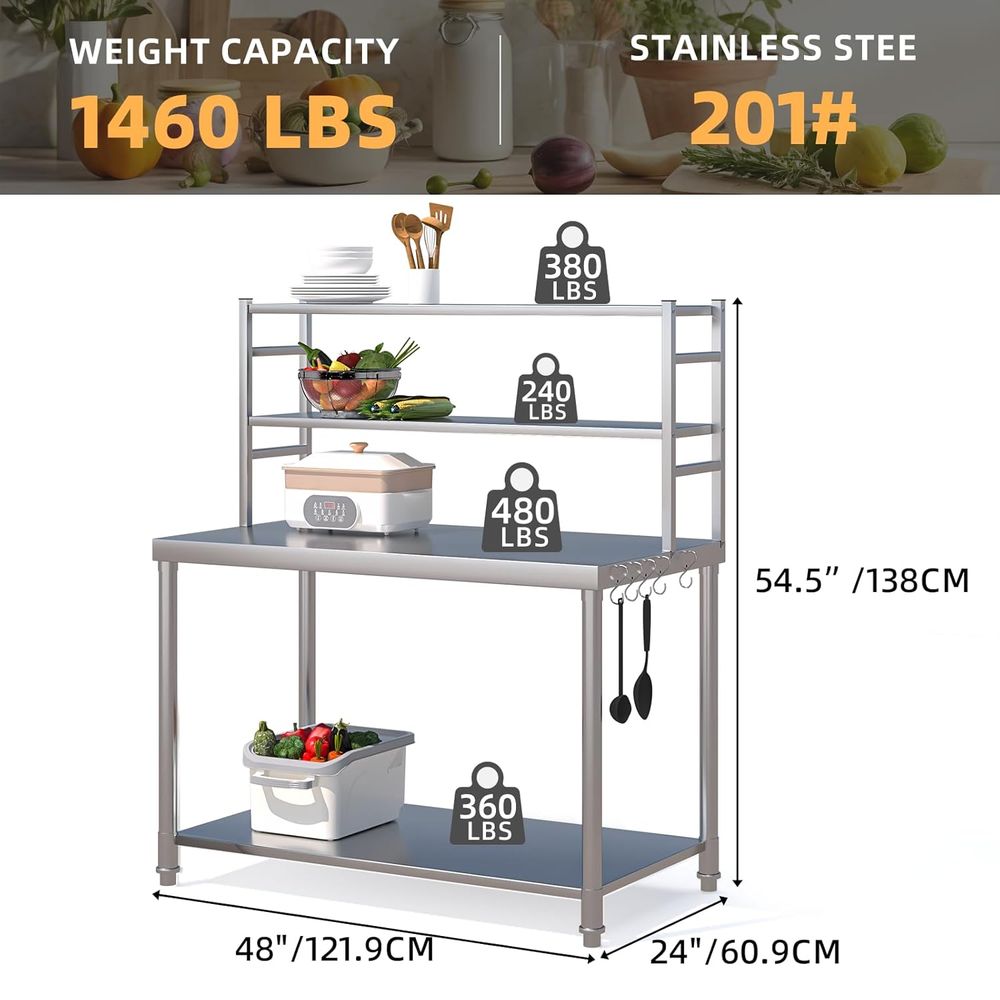 48x24 Stainless Steel Prep Tab - Commercial Kitchen Table 评论和价格