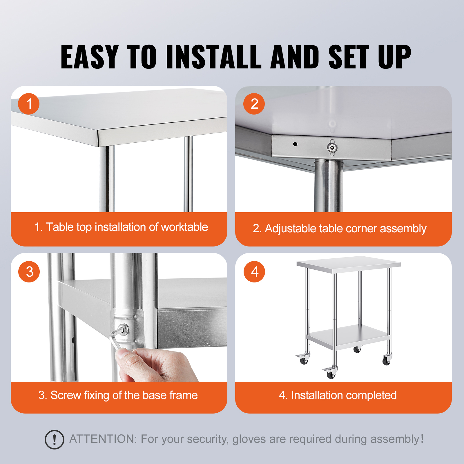 SucceBuy Stainless Steel Work  - Commercial Kitchen Table 评论和价格