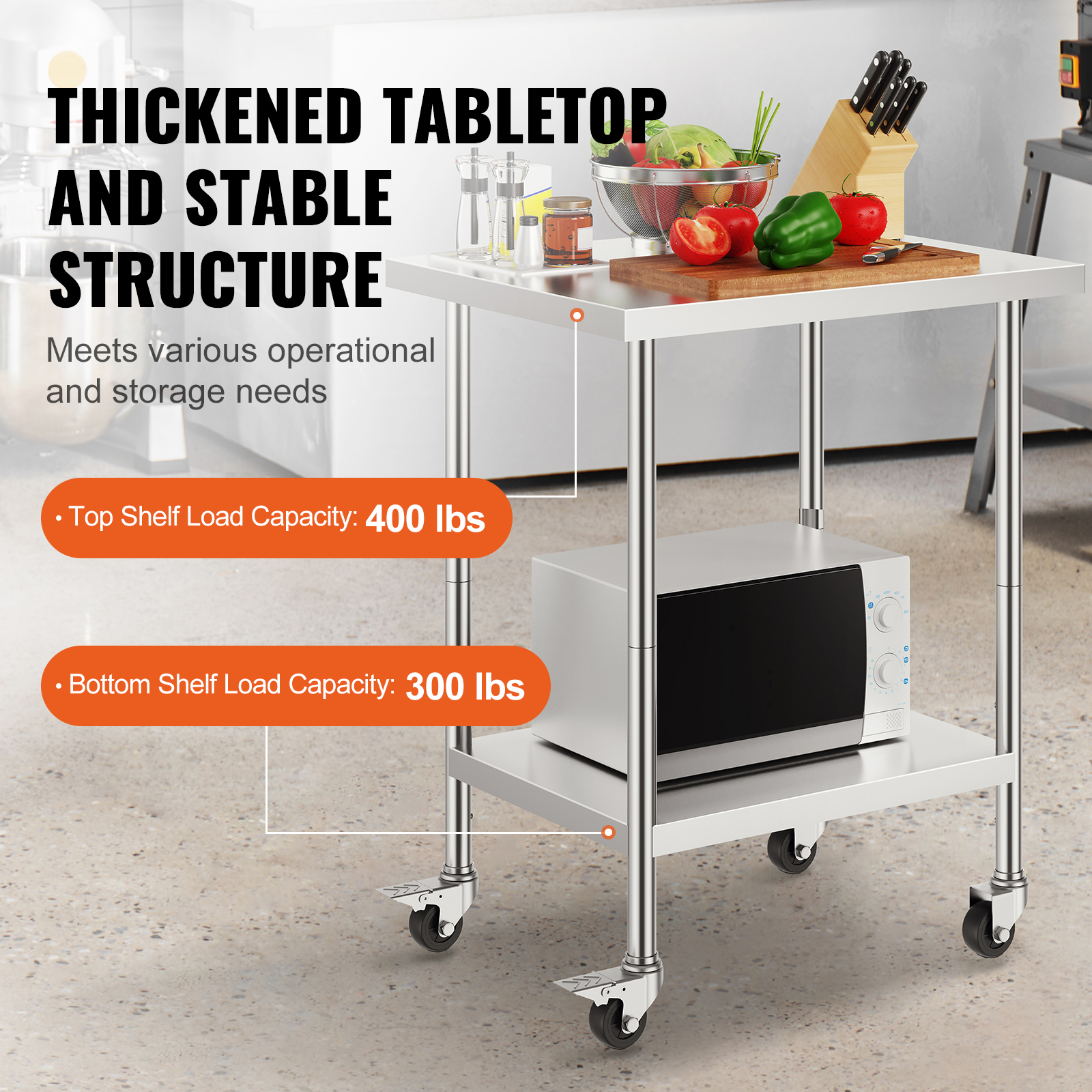 SucceBuy Stainless Steel Work  - Commercial Kitchen Table 评论和价格