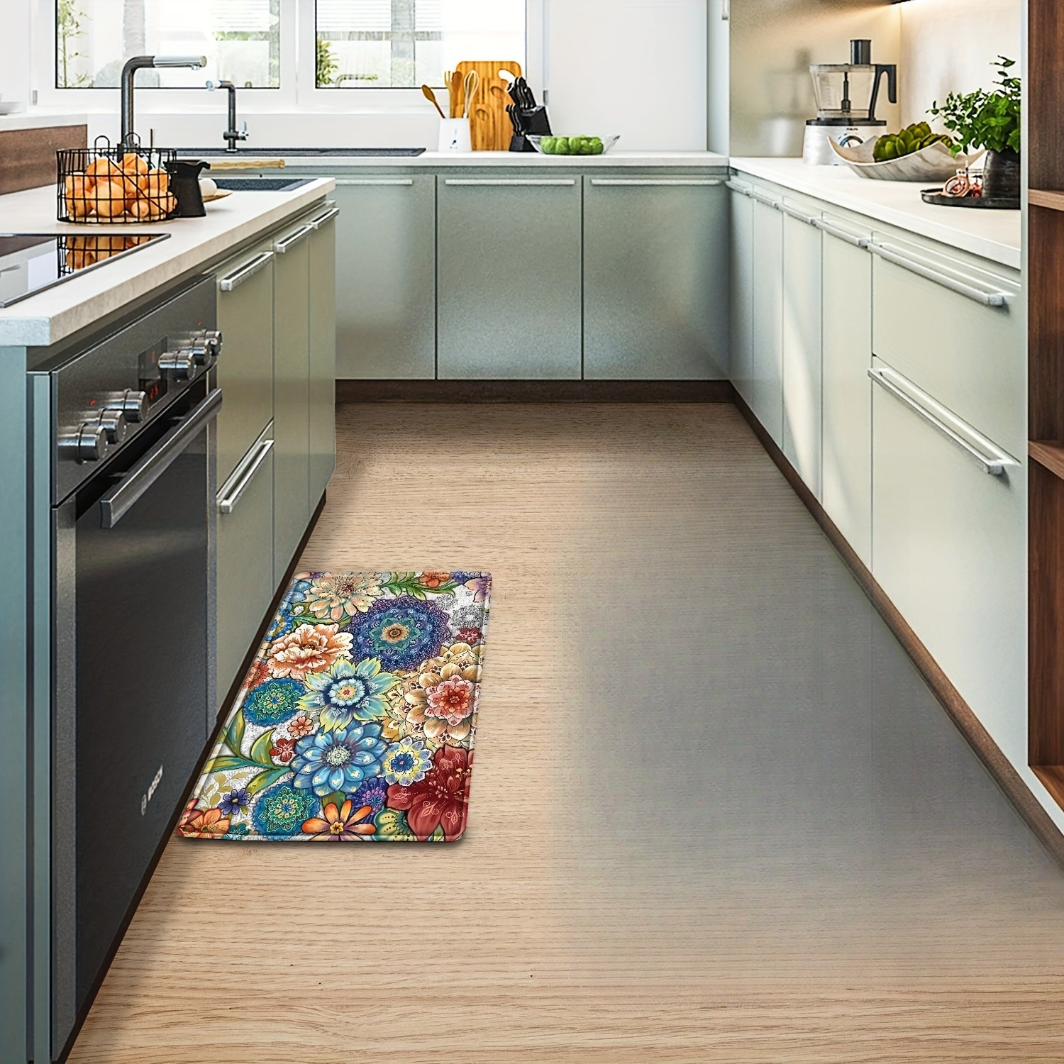 Vintage Floral Pattern Kitchen - Commercial Kitchen Background 评论和价格