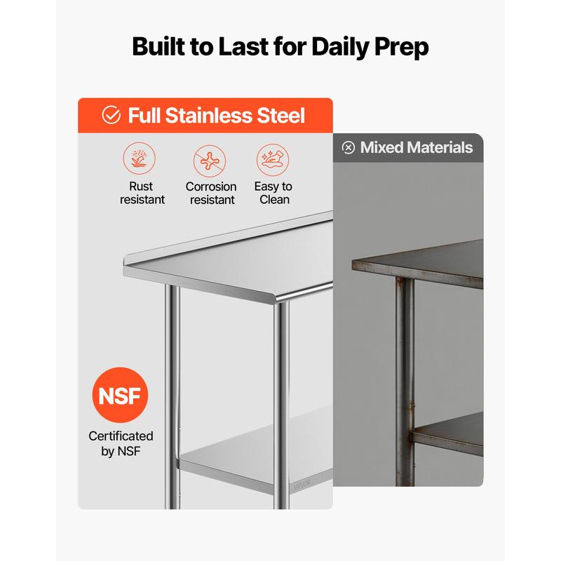 Stainless Steel Work Table, 24 - Commercial Kitchen Table 评论和价格