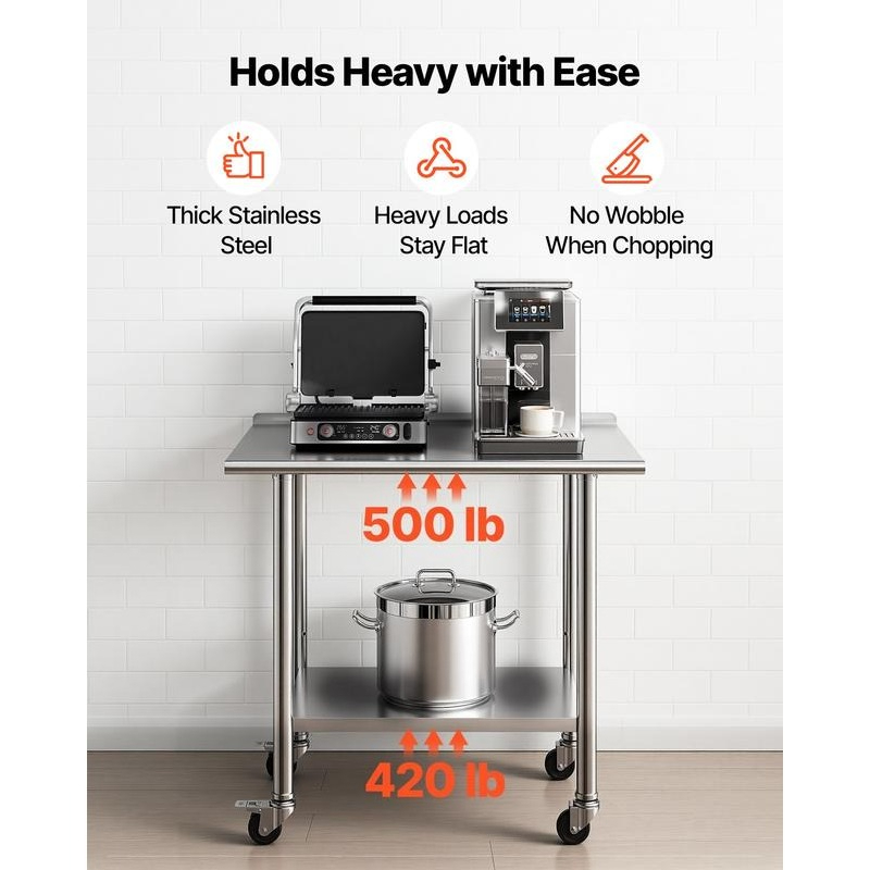 Stainless Steel Work Table, 24 - Commercial Kitchen Table 评论和价格
