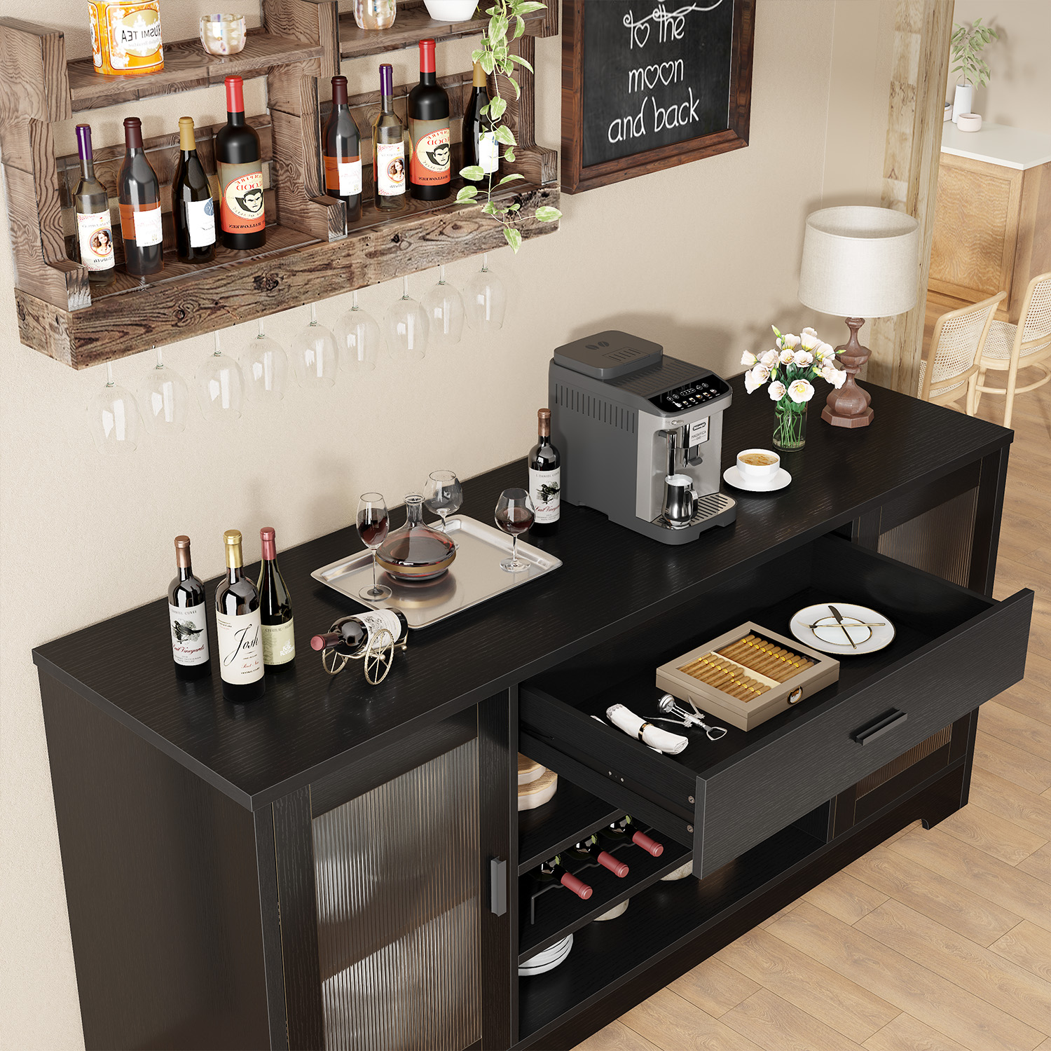 Wooden wine family bar cabinet - Commercial Kitchen And Bar 评论和价格