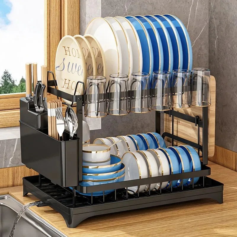 2 Tier Kitchen Countertop Dish - Commercial Kitchen Knife Holder 评论和价格