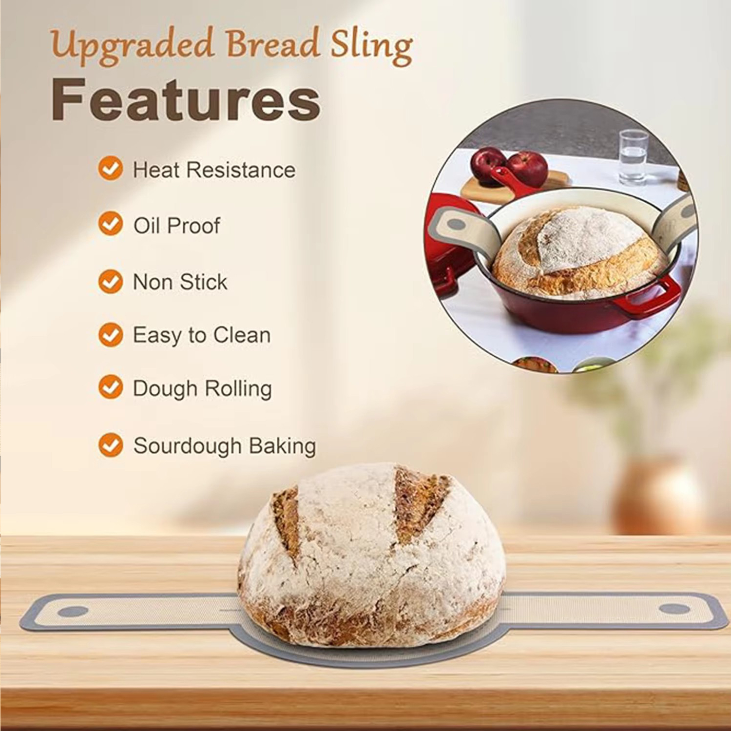 Silicone Bread Sling for Dutch - Crepe Maker Griddle 评论和价格