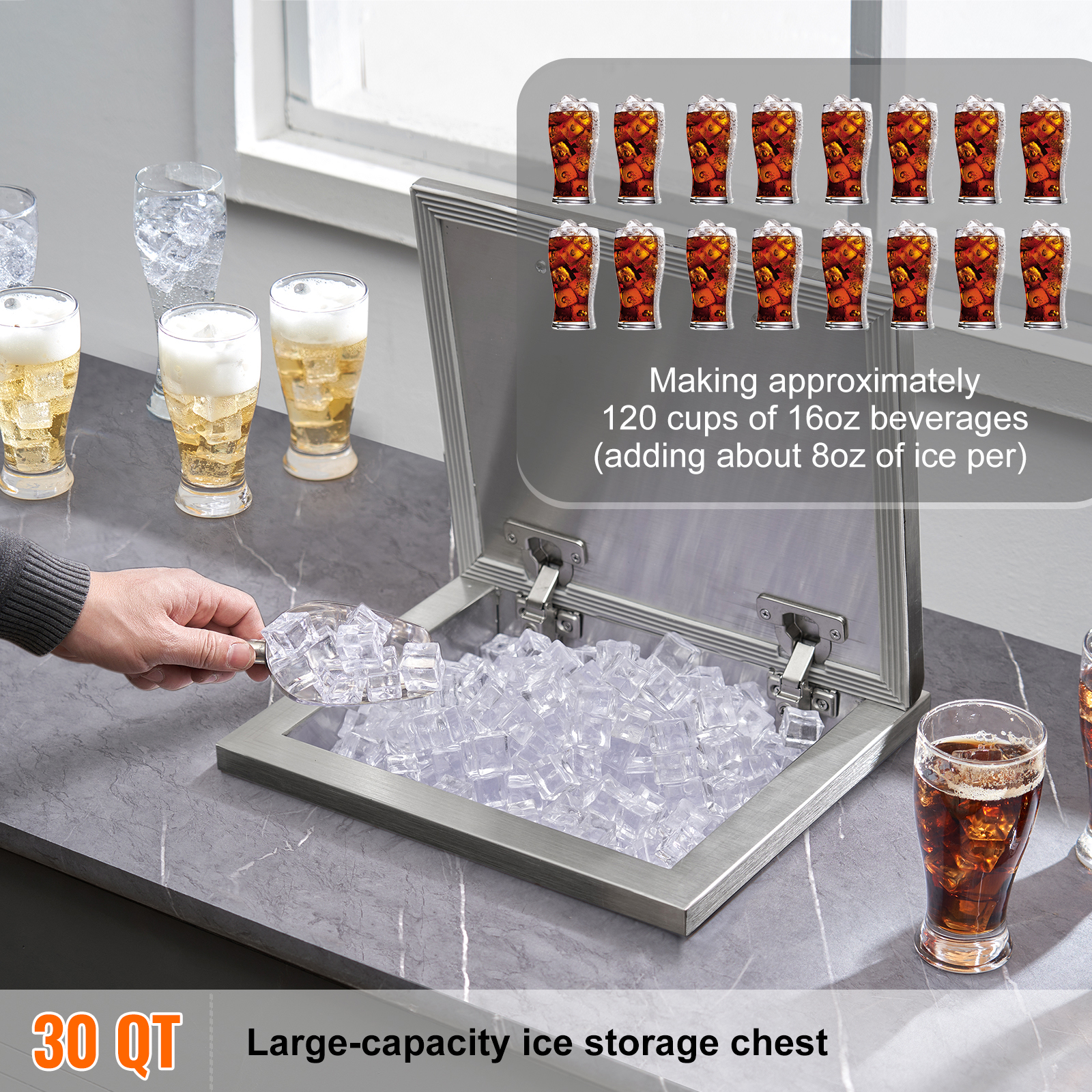 SucceBuy Drop in Ice Chest Sta - Commercial Kitchen And Bar 评论和价格