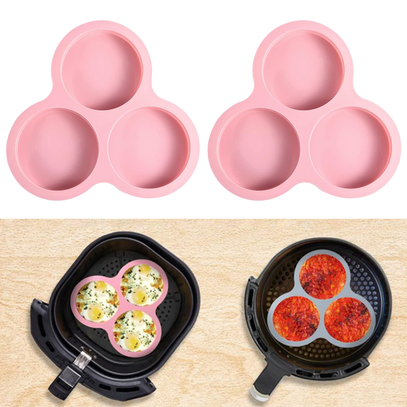 1/2pcs Silicone Air Fryer Egg  - Commercial Kitchen Pots And Pans 评论和价格