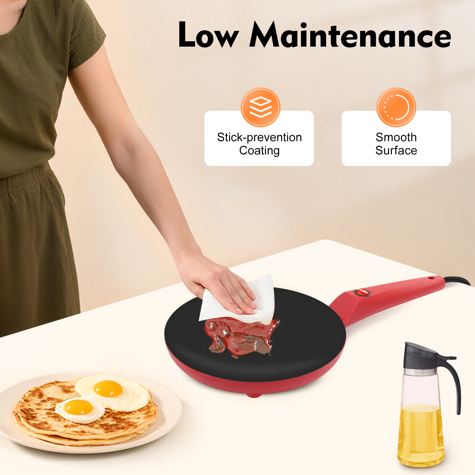 Electric Crepe Maker with Tray - Crepe Maker Griddle 评论和价格