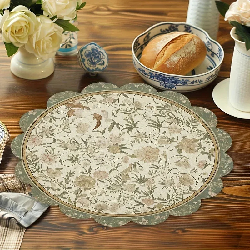 VIKAMA 4pcs Vintage Floral Pla - Commercial Kitchen Table 评论和价格