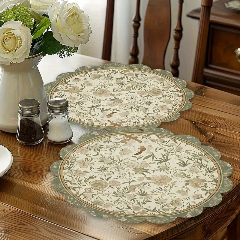 VIKAMA 4pcs Vintage Floral Pla - Commercial Kitchen Table 评论和价格