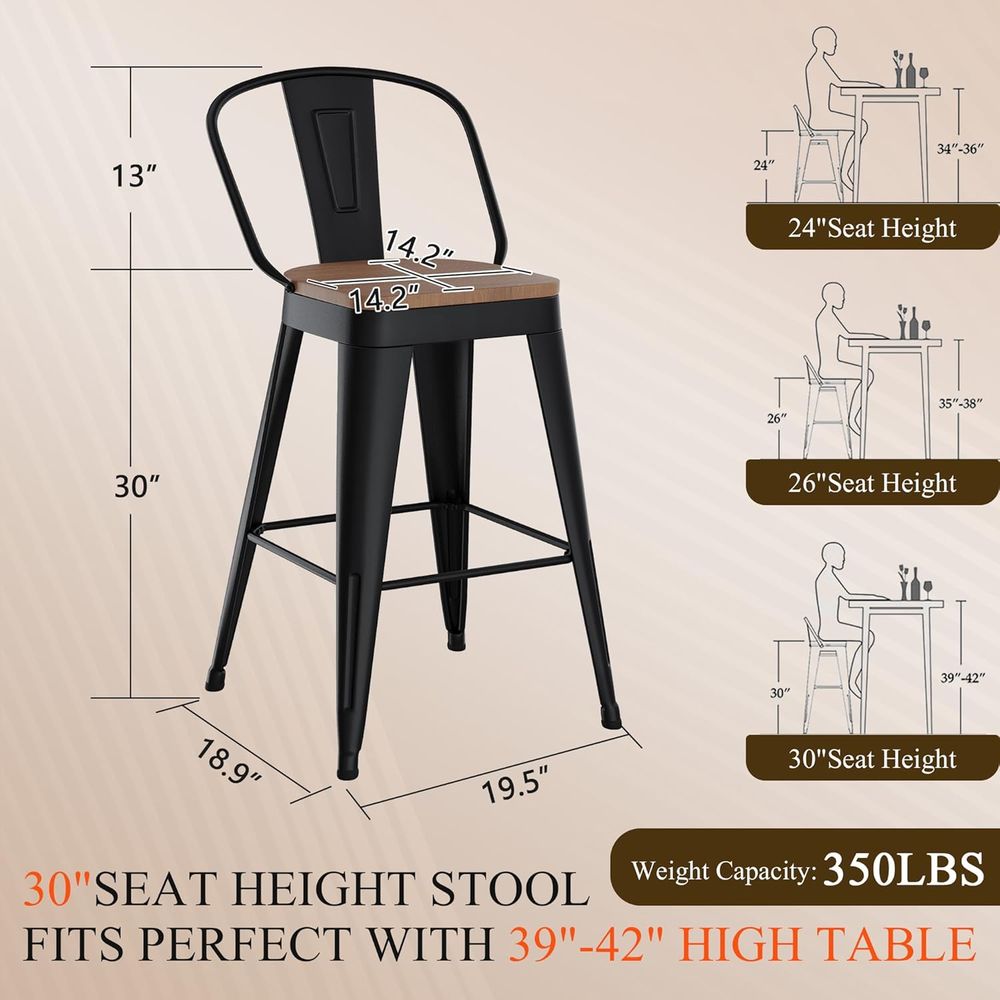Set of 4 Metal 30 Swivel Bar S - Commercial Kitchen And Bar 评论和价格