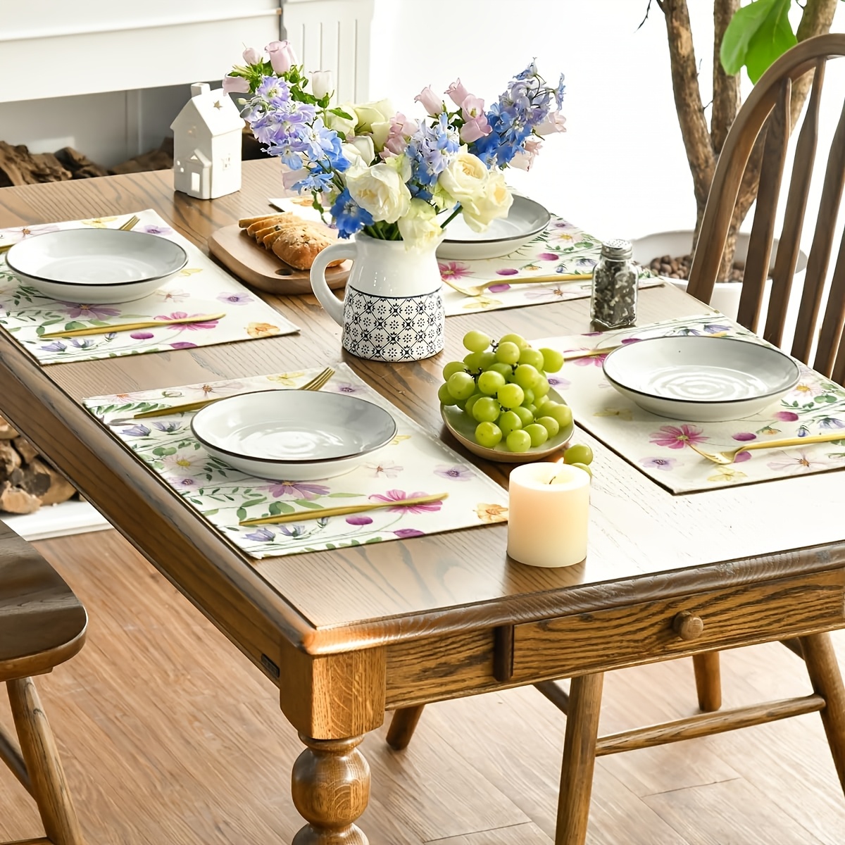 4Pcs, Watercolor Wildflower Bu - Commercial Kitchen Table 评论和价格