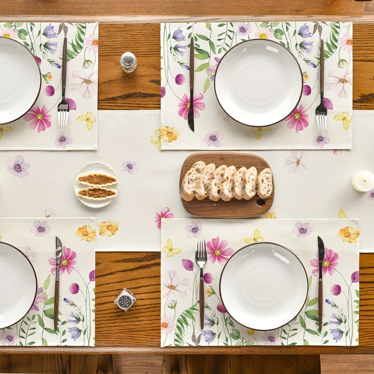 4Pcs, Watercolor Wildflower Bu - Commercial Kitchen Table 评论和价格