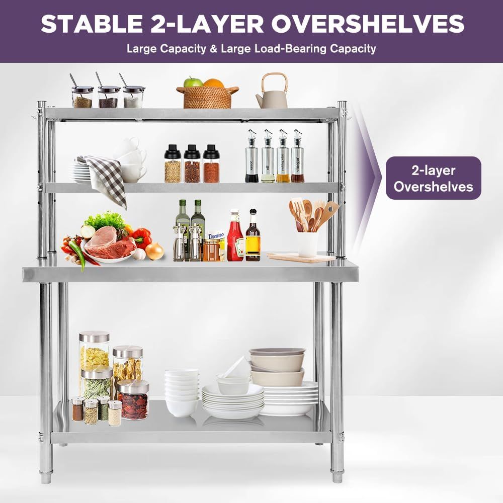 48x24 Stainless Steel Kitchen  - Commercial Kitchen Table 评论和价格