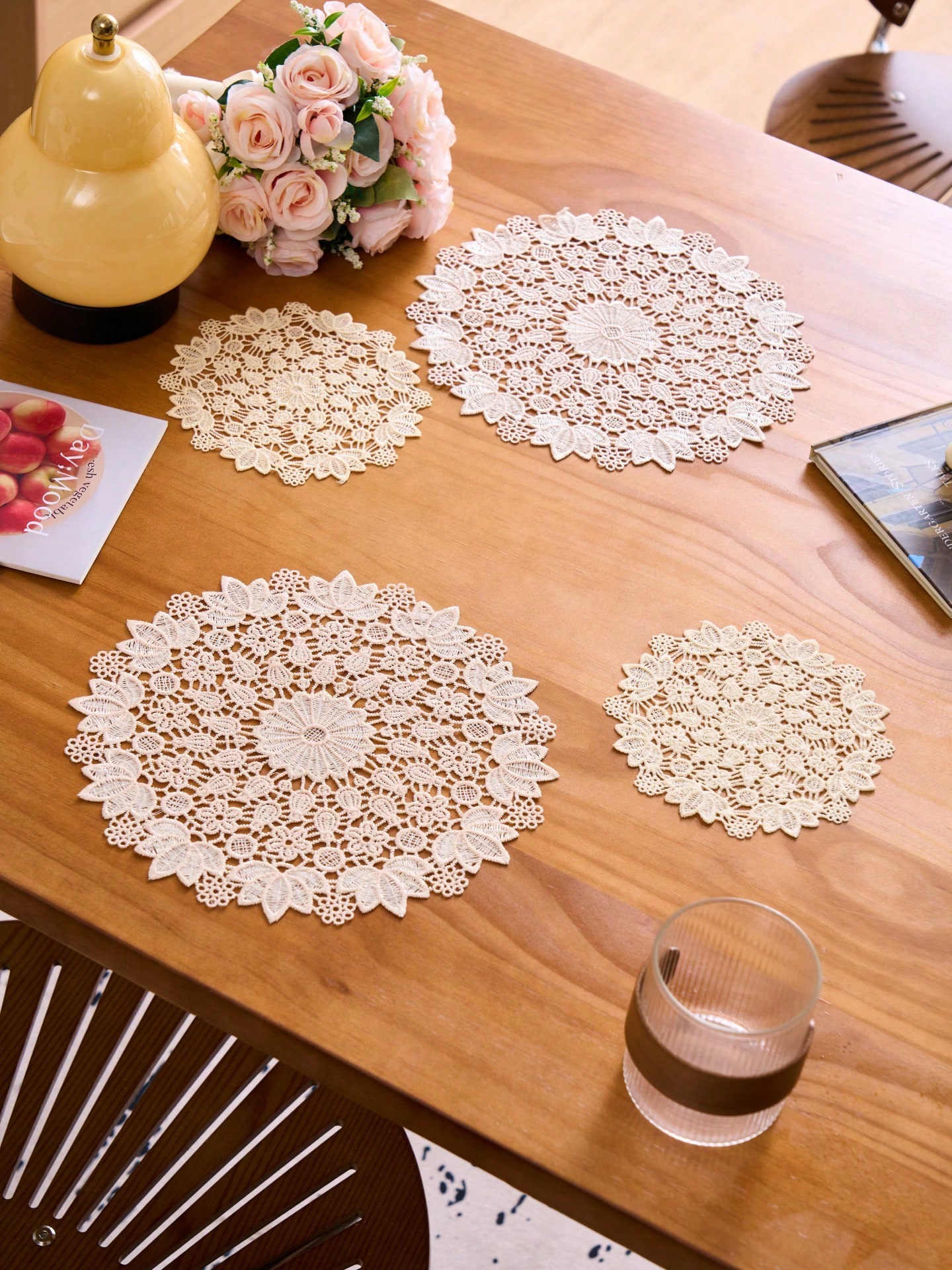 1/2/4/6pcs Ditsy Floral Embroi - Commercial Kitchen Table 评论和价格