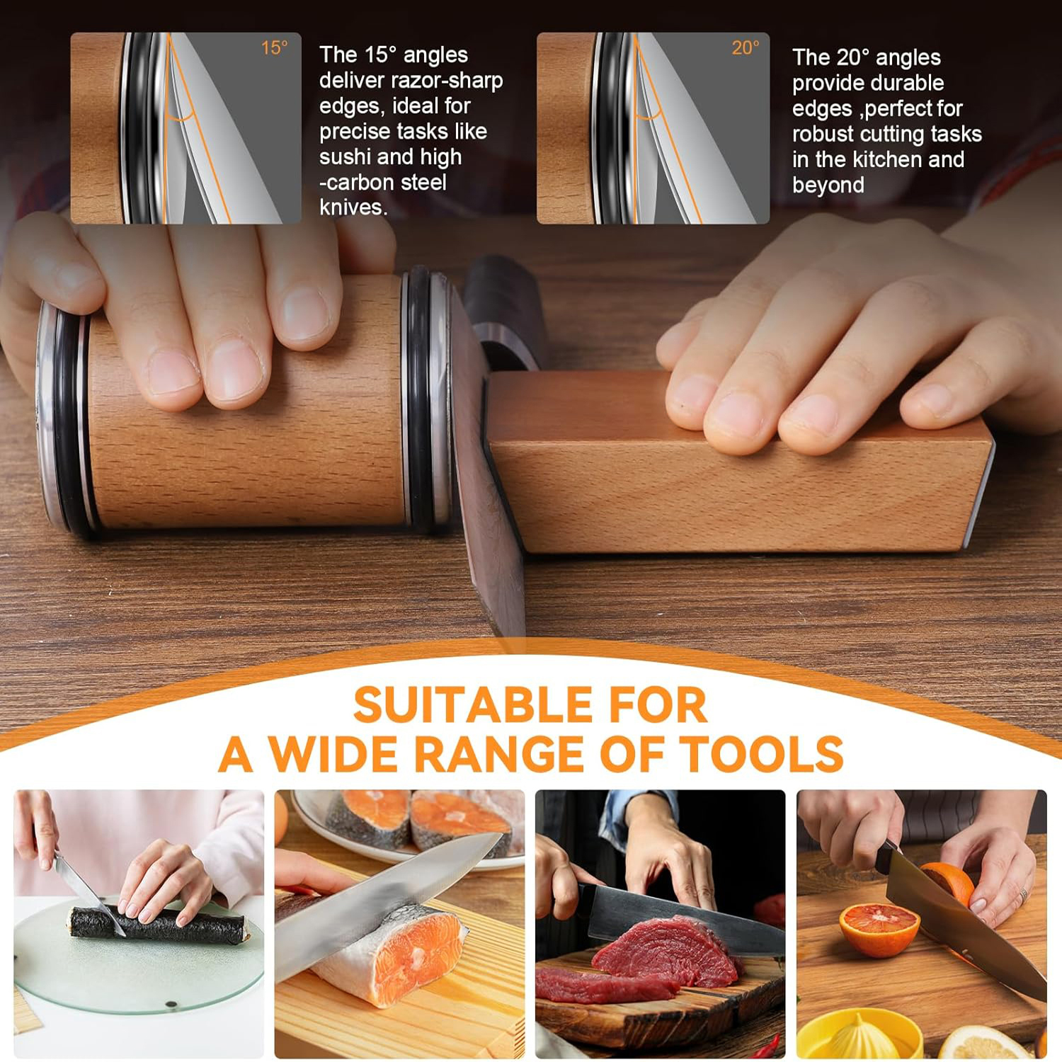Rolling Knife Sharpener Magnet - Commercial Kitchen Knife Holder 评论和价格